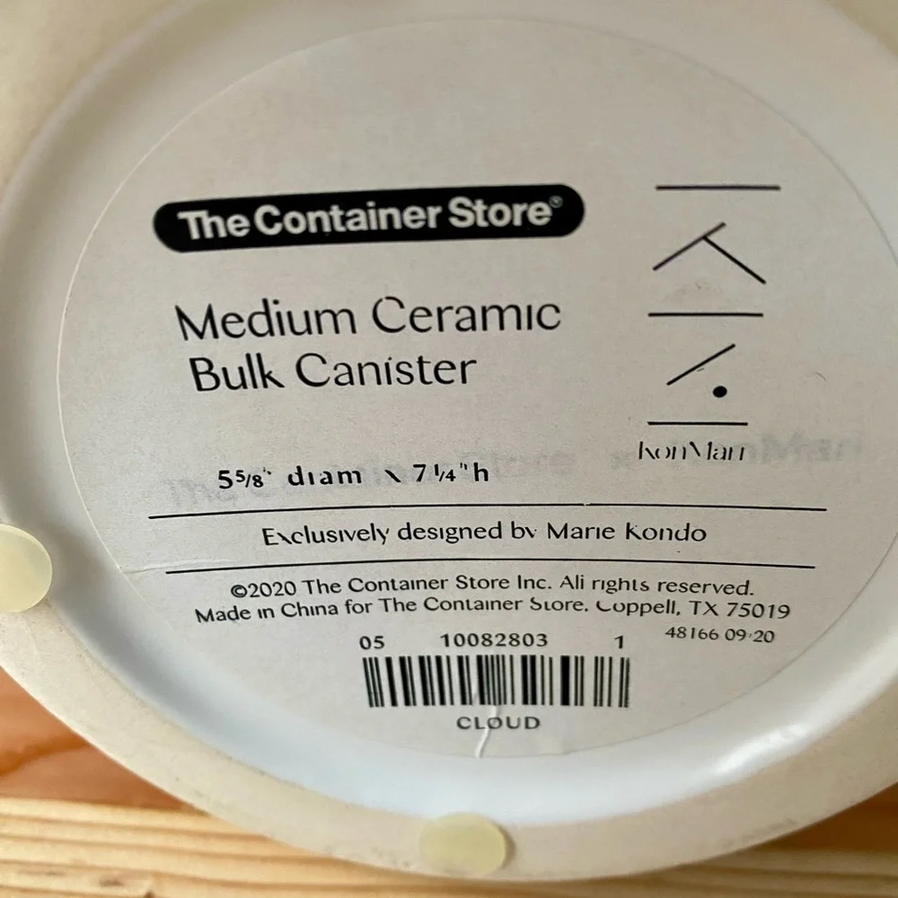 Set of 2 Small & Medium White Ceramic Canister Set with lids - Picture 6 of 6